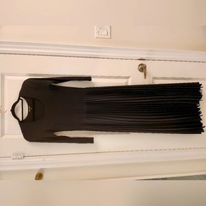 Massimo Dutti, M, Black, Pleated Dress